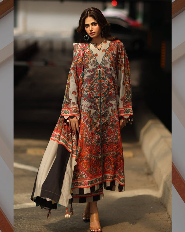 Soft Slub Karandi Print 3 PC Dress KS1125570