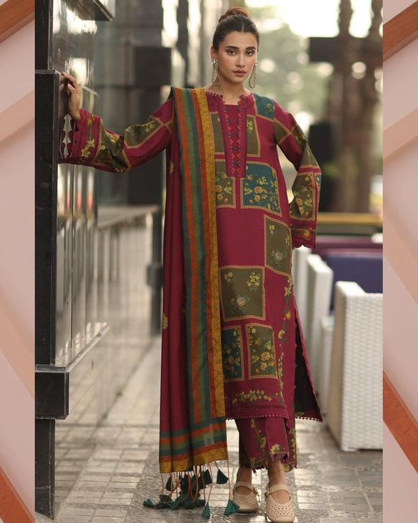 Soft Slub Karandi Print 3 PC Dress KS1125571